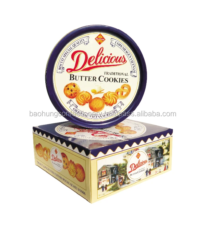 vietnam danish butter cookies biscuits 600g - round tin