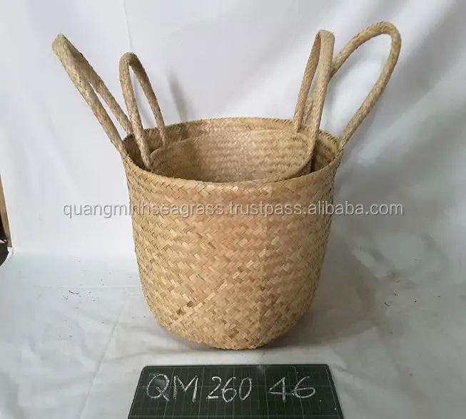 scanning seagrass fruit basket eco-friendly wicker beach basket