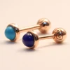 KPE 2554 NEW 14K Gold Earring Turquoise Stone Ear piercing Jewelry Made In Korea