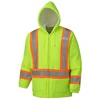 Hi-Vis Fleece Hoodie Jacket Orange and Yellow Hi Vis Safety Workwear Jacket Stand Collar Polar Fleece Jacket