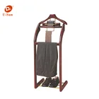 modern hotel room solid wood suit valet stand/wooden coat hanger stand/cloth stand rack