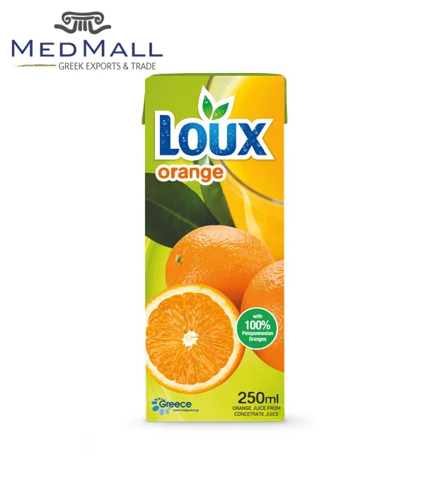 loux - 100% natural orange juice drink beverage in 250ml