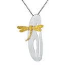 Unique Silver Dragonfly alphabets pendant designs