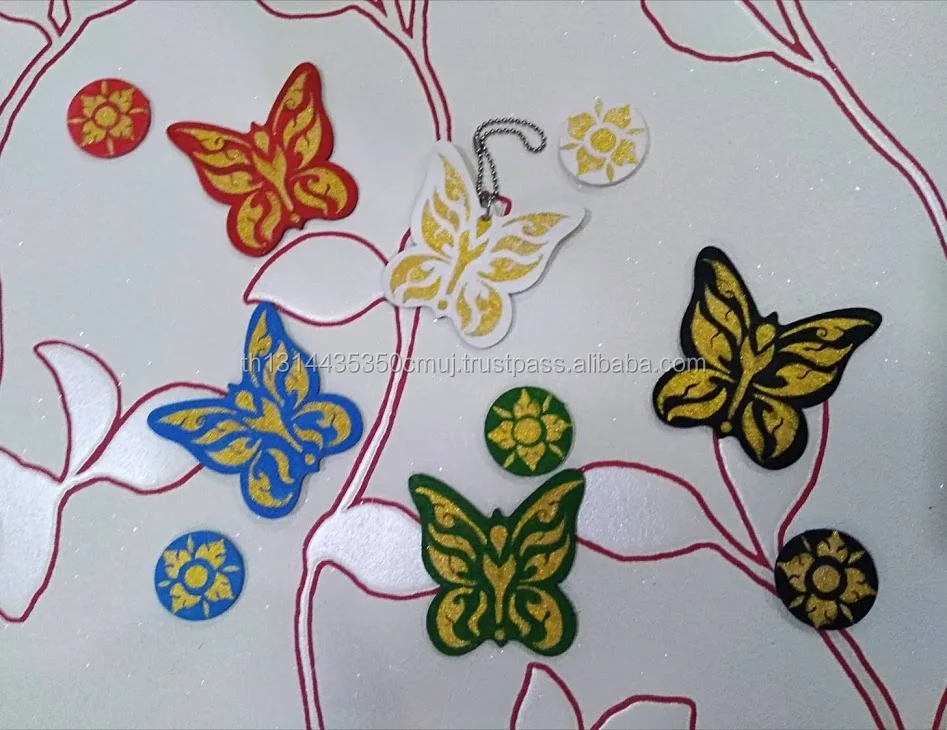 wooden butterfly magnets