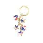Professional OEM Design Multi Chain Type And Handbag Charm Use Custom Enamel Metal USA Flag Keychain
