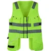 Men's hi vis reflective tape work vest with custom logo