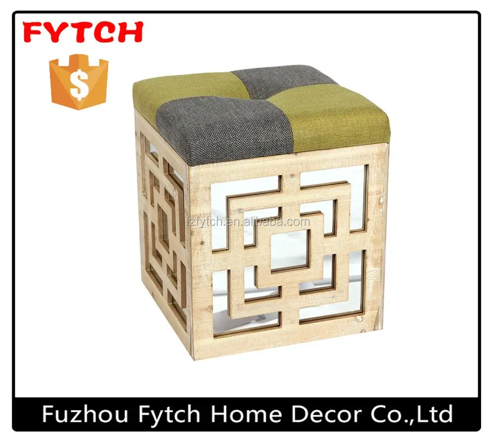 Small Furniture Dublin Storage Bench Mirrored Footstool With