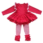 Fashion Baby Knitted Clothes Long Sleeves Tunic Custom Sets Boutique Girls Fitness Clothing