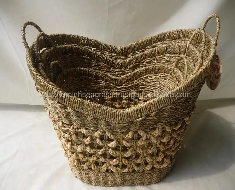 hot design seagrass fruit basket beautiful wicker decorative