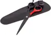 Professional Hair Cutting Scissors 6" Red/ Black Barber Hairdressing Shears Stainless Steel with PU Leather Packing Case