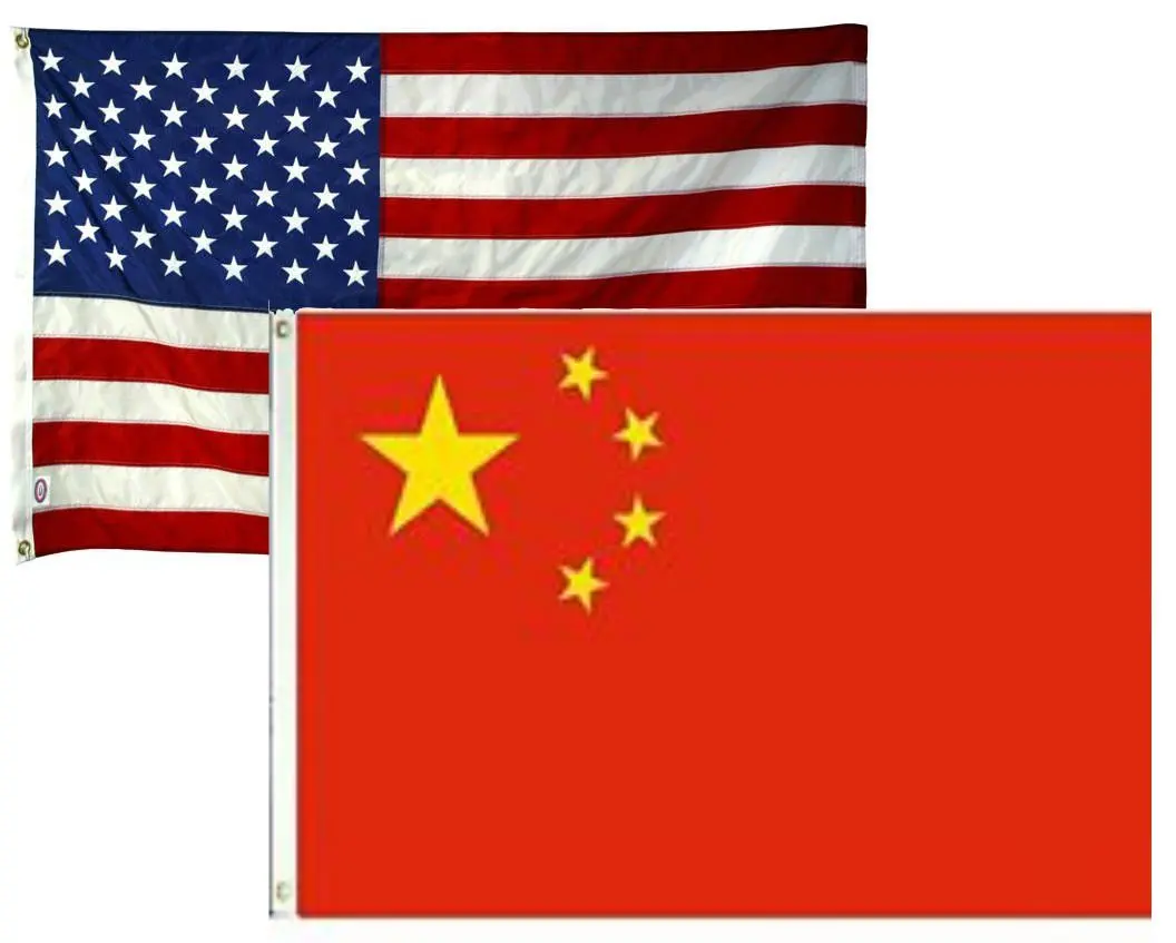 3"x5" wholesale combo set usa american & china chinese 2 flags