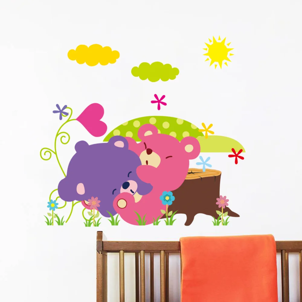 Promo cute cartoon pvc wall decoration sticker kids