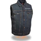MEN'S DENIM MOTORCYCLE motorbike Vests & Biker Denim jeans ride Vests