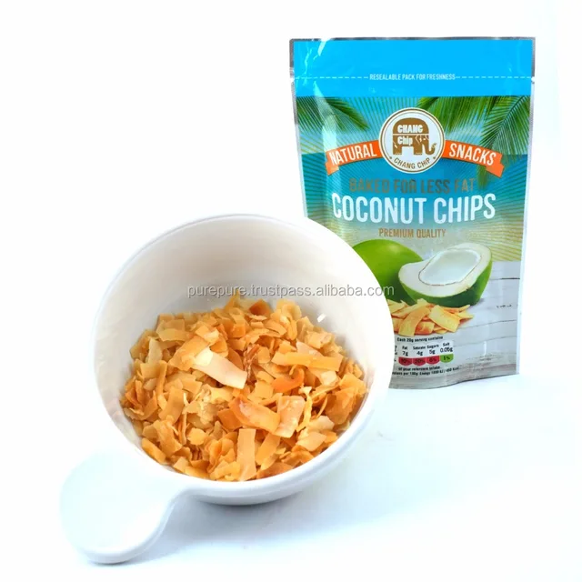 chang chips thai coconut chips crispy sweet taste from thailand