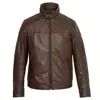 Gents Brown Leather Jacket Wholesale Genuine Sheep Leather