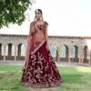 New heavy silk velvet material bridal wear collection of lehenga