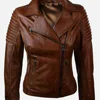 Eco-friendly Veg tanned and Chrome IV Free Women Leather Jackets No Chemicals No Harmful Substances Atmosphere Friendly Leather