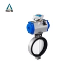 2019 TKFM 4 inch pneumatic actuator butterfly valves controls with cylinder