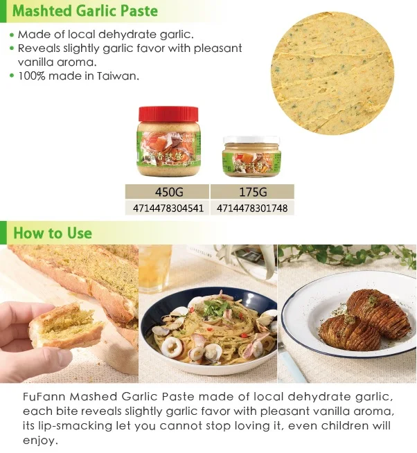 wholesale mashed garlic paste, spread, sauce 450g