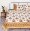 Indian traditional cotton bedspread floral printed decorative bedsheet bedding with pillow cover decor