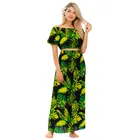 New design fashion long woman dress two pieces set lady top leaf printed top high quality summer dress 2019