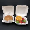 disposable compostable tableware bio degradable bagasse mcdonald's sizes burger box sugarcane food container