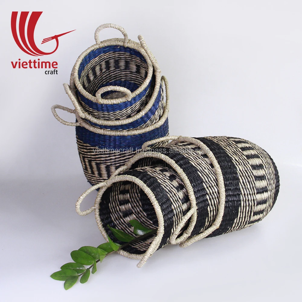 open weave large seagrass baby changing basket