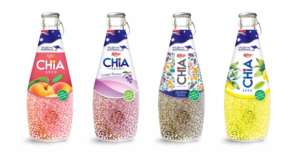 290ml chia seed drink with mix fruit flavor