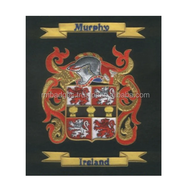 best quality hand embroidered family crest bullion wire coat of