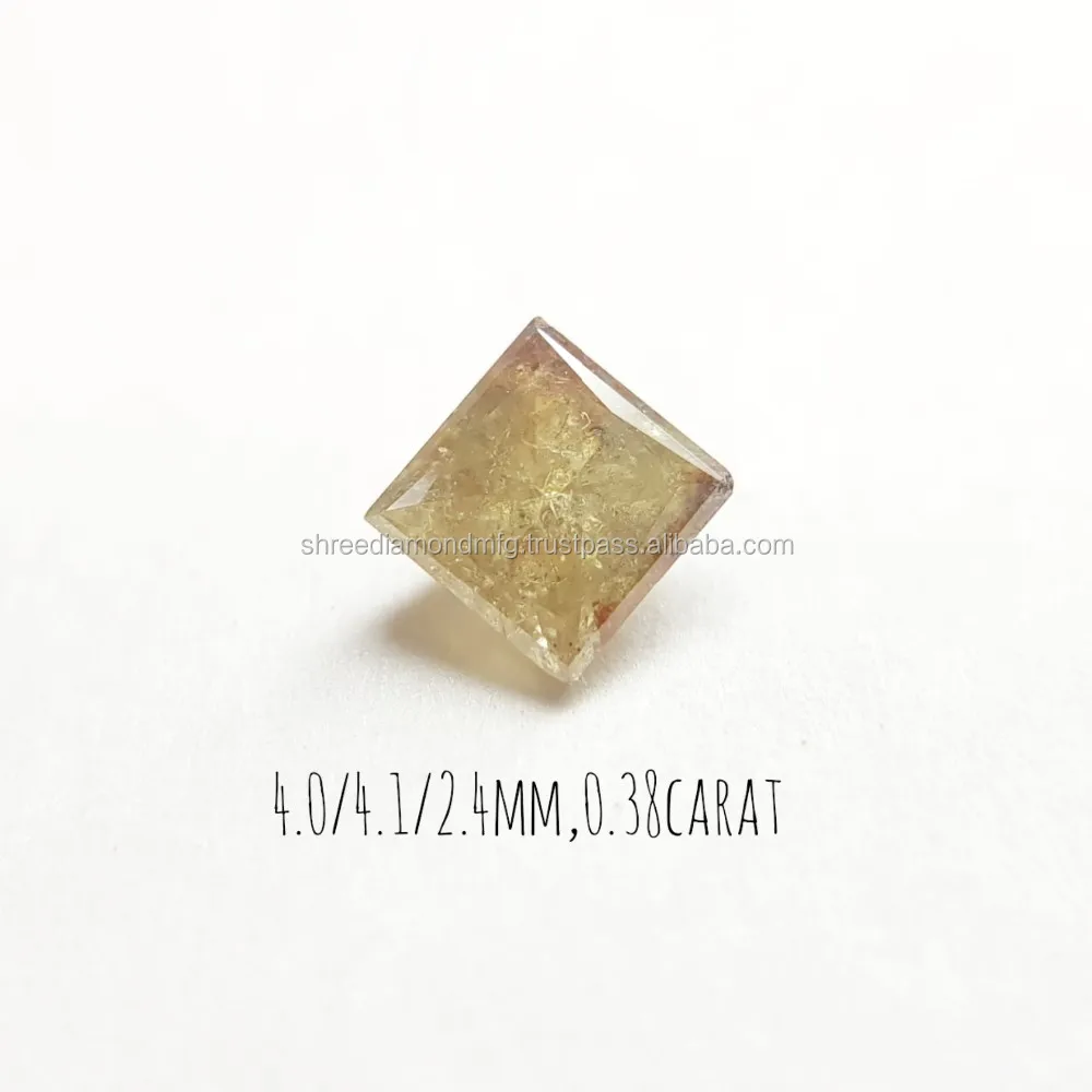 greenish yellow,bluishgreenish greenish yellow opaque princess cut diamond 0.38