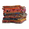 Vintage Indian Kantha Quilts Old Sari Bedspread Gudari Lot Throw Lot Patchwork Cotton Reversible Handmade Blanket Bedding Kantha