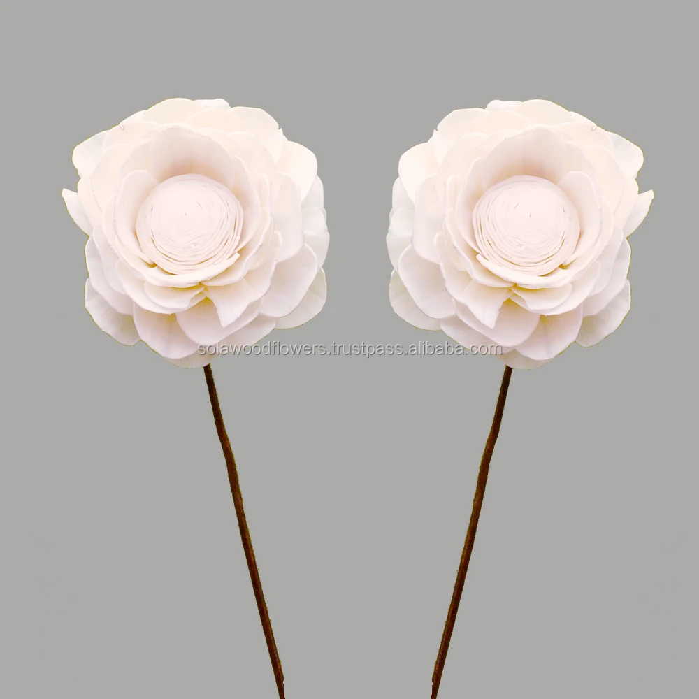 decorative artificial sola wood flowers on stick in dried
