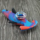 Fancy Mini Shark Silicone Smoking Pipes Glass Spoon Pipes Silicone Animal Smoking Pipe