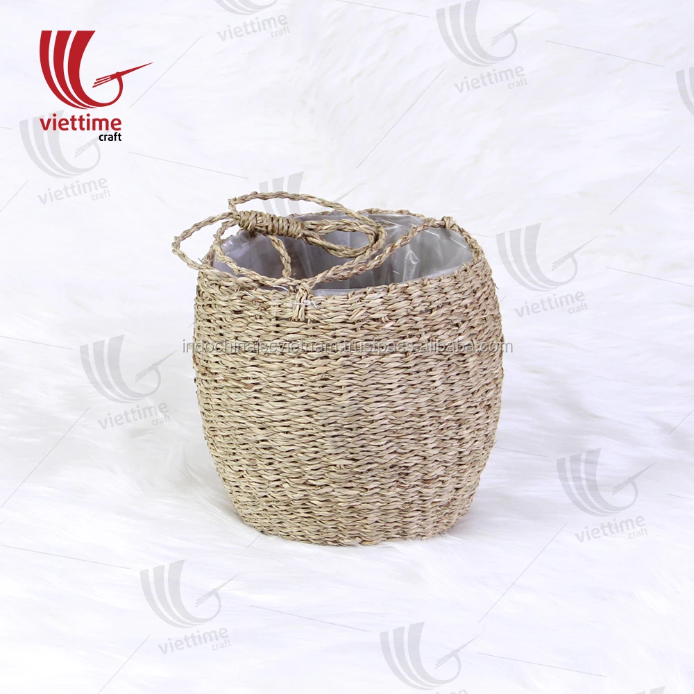 beautiful seagrass storage basket for plants/seagrass hanging