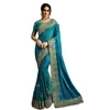 Fancy Blue Wedding Wear Designer Sari