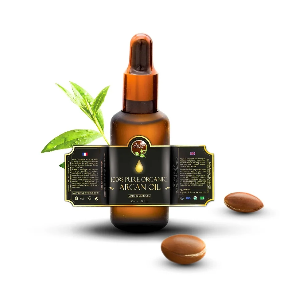 Лучшая Органическая частная этикетка аргановое масло для волос, лица и кожи-100% Pure ECOCERT & USDA Certified