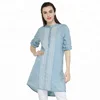 Trendy Ladies fashion embroidery designs ladies wholesale Long tunic 100% cotton latest design casual office semi formal wear