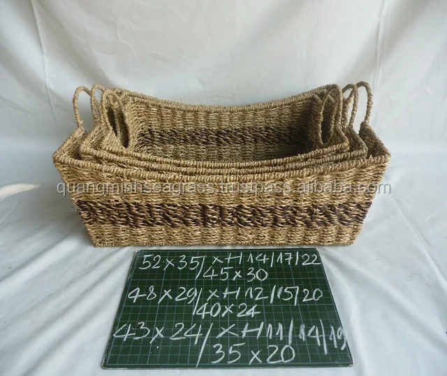 durable natural seagrass beach basket high quality wicker picnic
