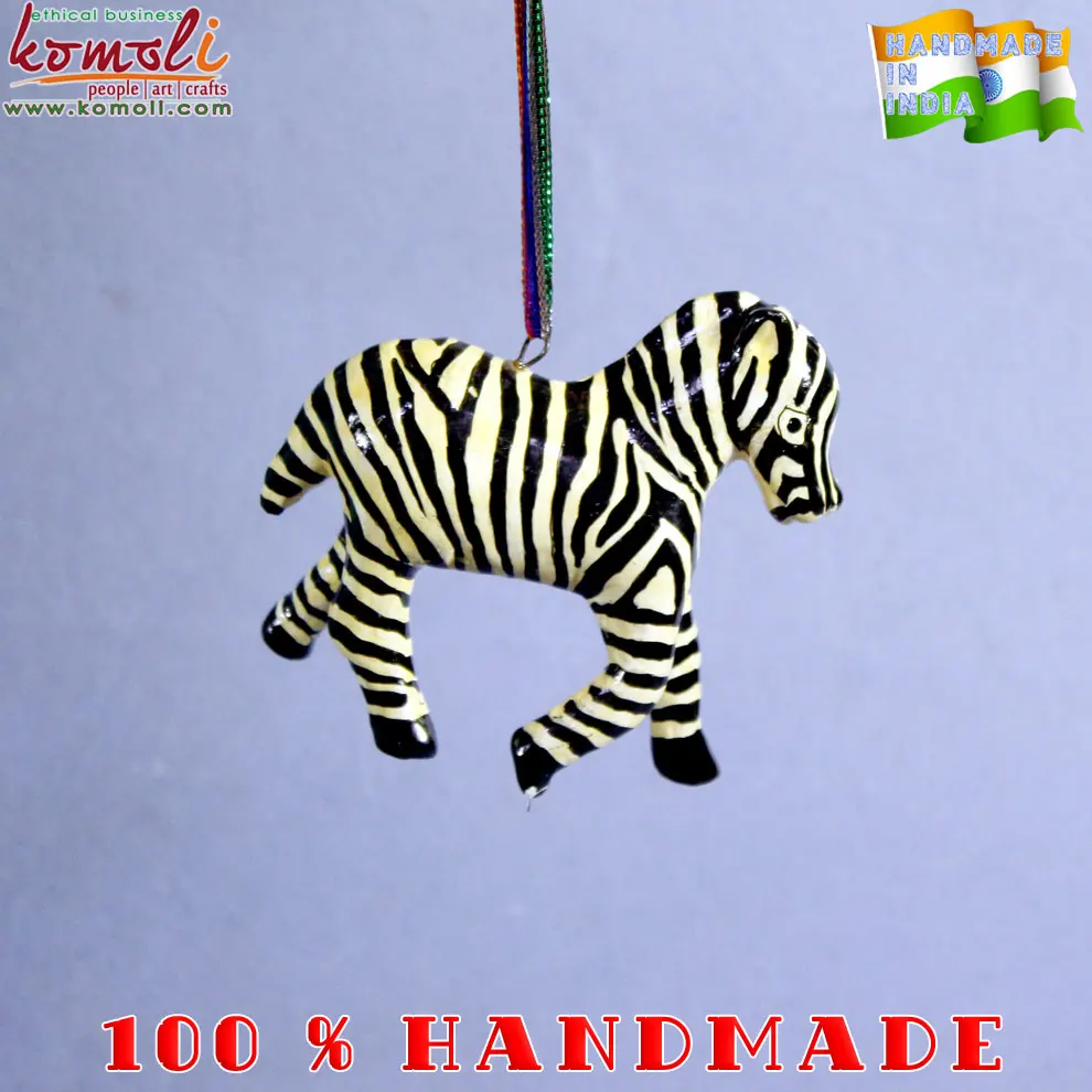 paper mache zebra christmas ornament Komoli-22094-BL (6).jpg