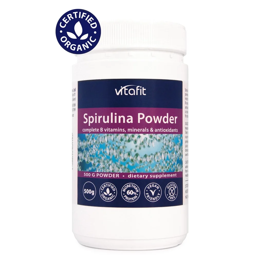 Vitafit Spirulina порошок | сертифицированный органический, ГМО бесплатно, естественно питательный