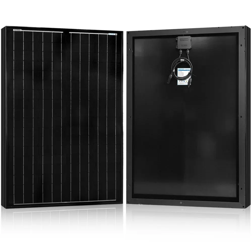 acopower 100w solar panel, all black 100 watt 12v mono pv panel