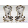 Wedding Royal Queen Throne Chairs Set, Wooden Carved Bride Groom Chairs, Wedding Throne Chairs For Couple
