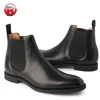 Black Finished Leather Chelsea Boots Men, Genuine Leather Winter Mens Boots, 2002 New Product Ankle Boots