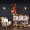 luxury rococo design furniture hand carving classic living room sofa set