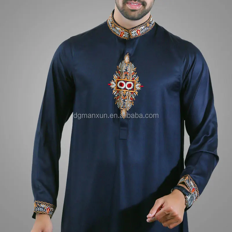 2017 new style islamic men's thobe design dubai muslim men thobe
