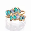 Unique 925 Sterling Silver Opal Gold Plated Electroplated Handmade Ring