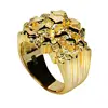 Solid 10k 14k Gold / 925 Silver Mens Nugget Ring - SHIPS FROM USA