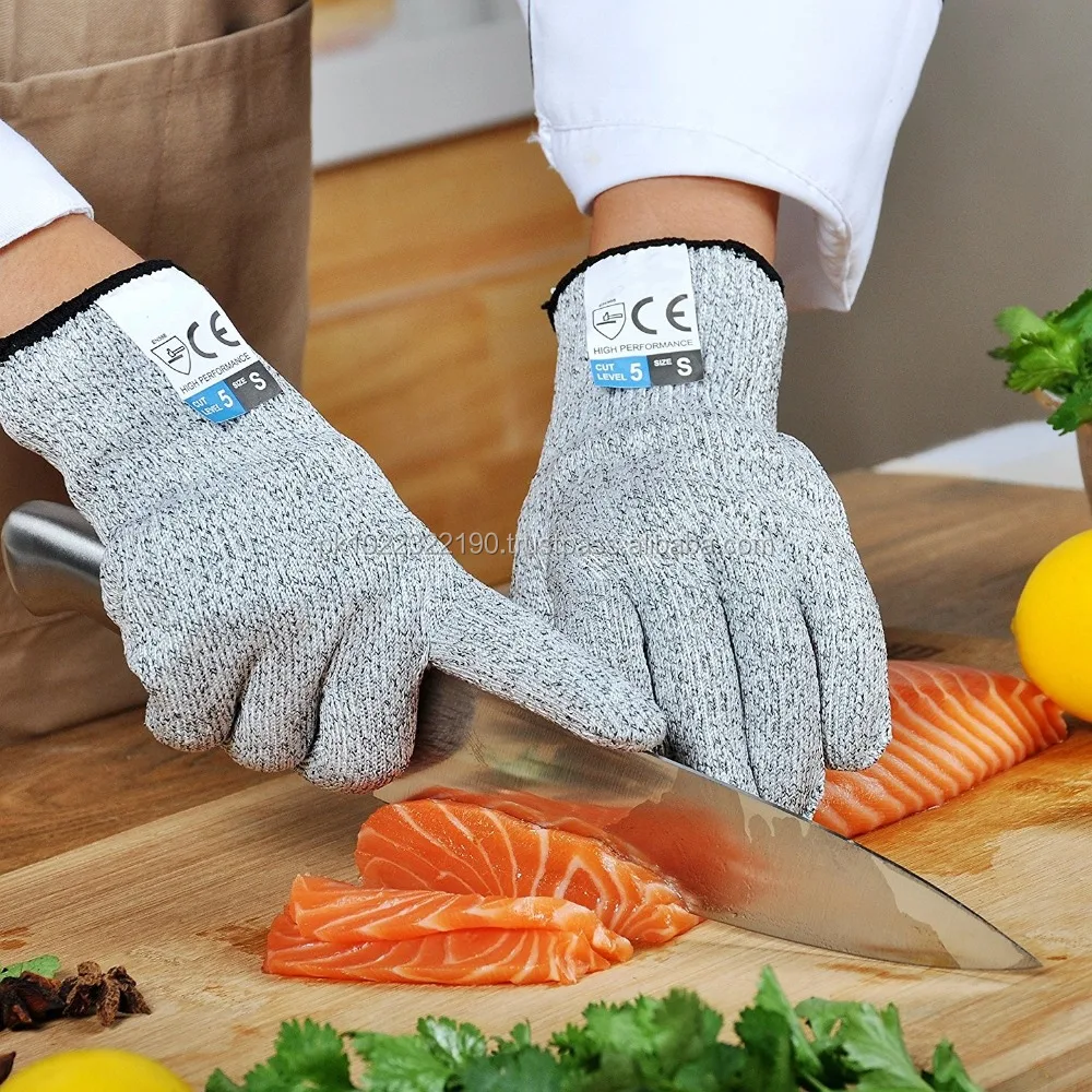 Resistente al corte guantes alimentos grado 5 protección de seguridad cocina cortes guantes