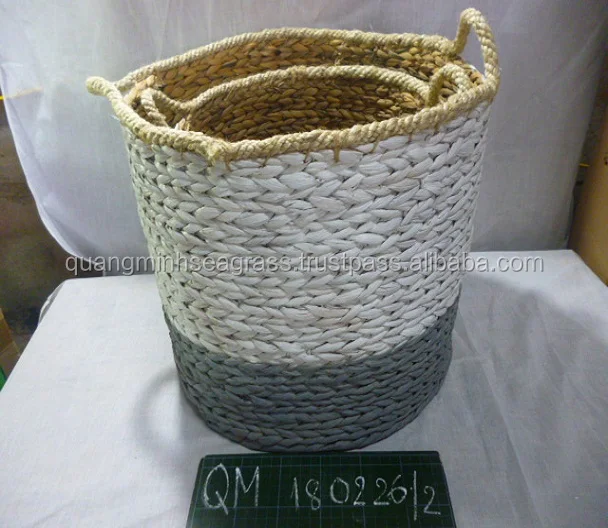 nice design straw food basket hand woven water hyacinth indoor