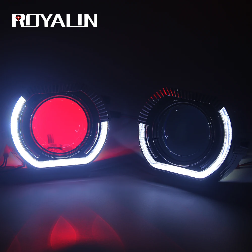 ROYALIN Bi ксеноновые лампы головного света линзы прожекторного типа с светодио дный ДРЛ универсальные дневные ходовые огни для BMW авто лампы